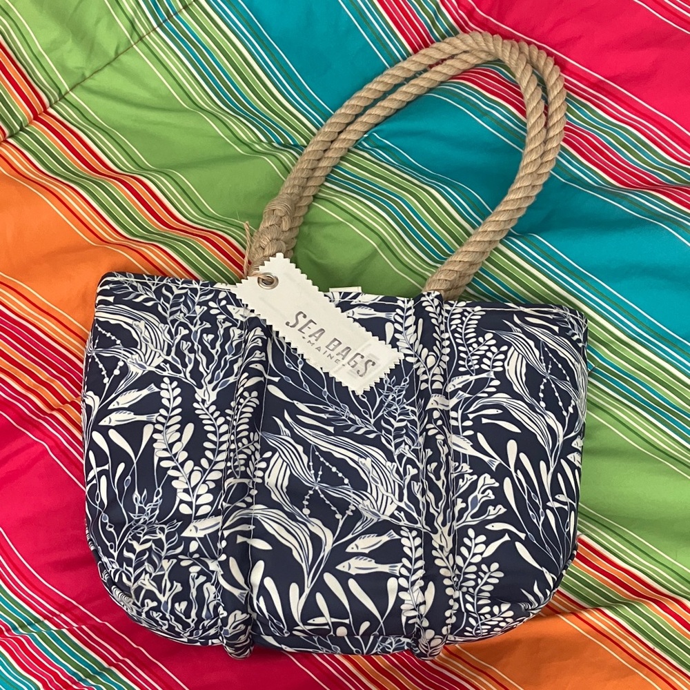 Seabags Maine ocean flora handbag